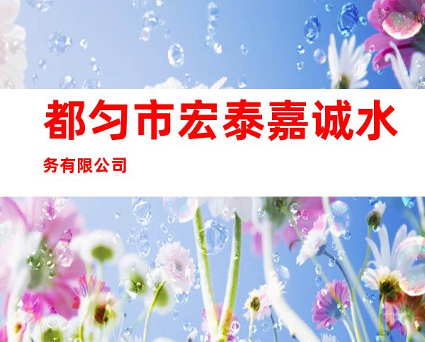 都匀市宏泰嘉诚水务有限公司
